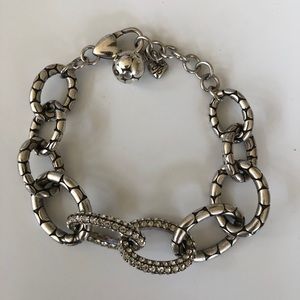 Brighton Silver Rhinestone Link Bracelet